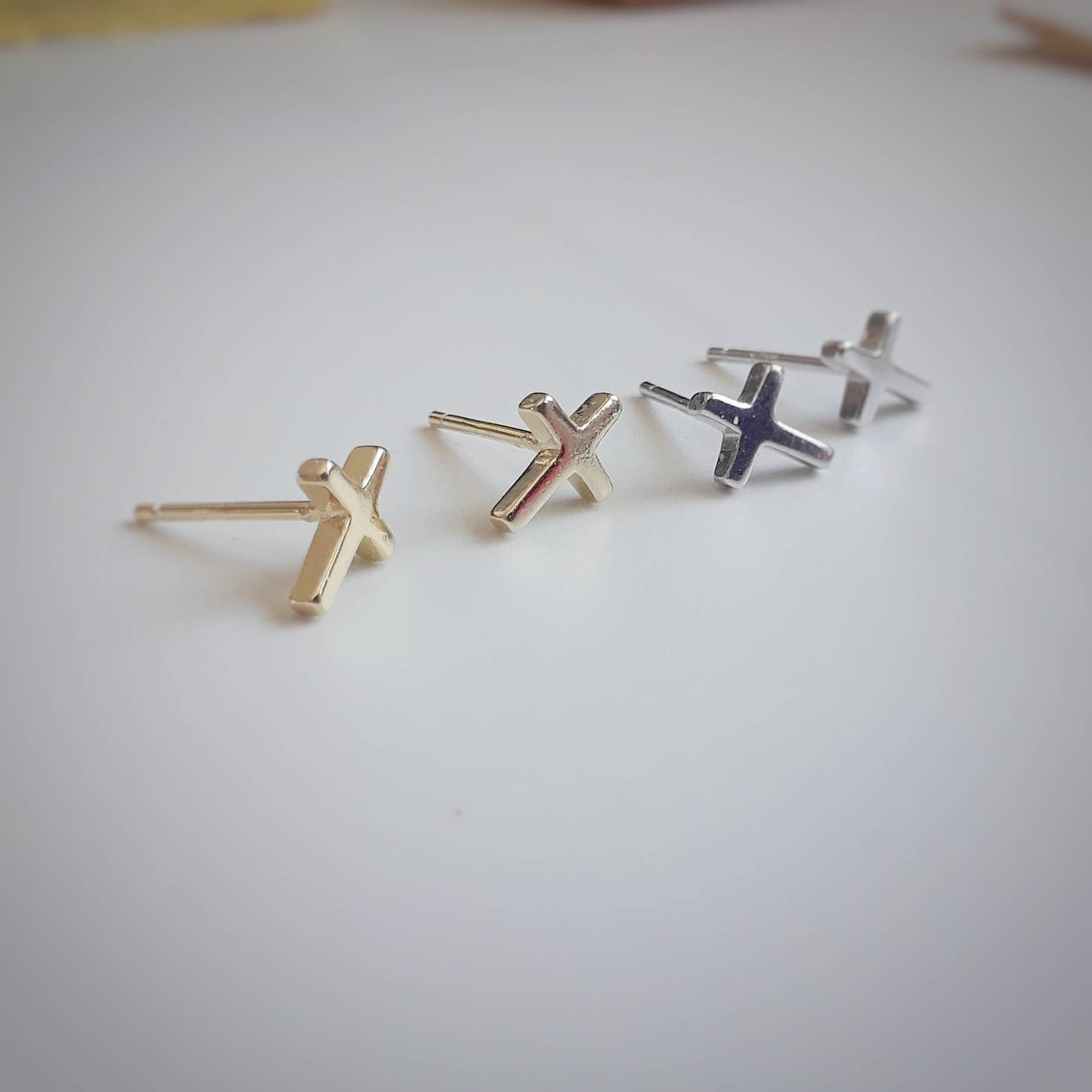 Magdalene cross stud earrings