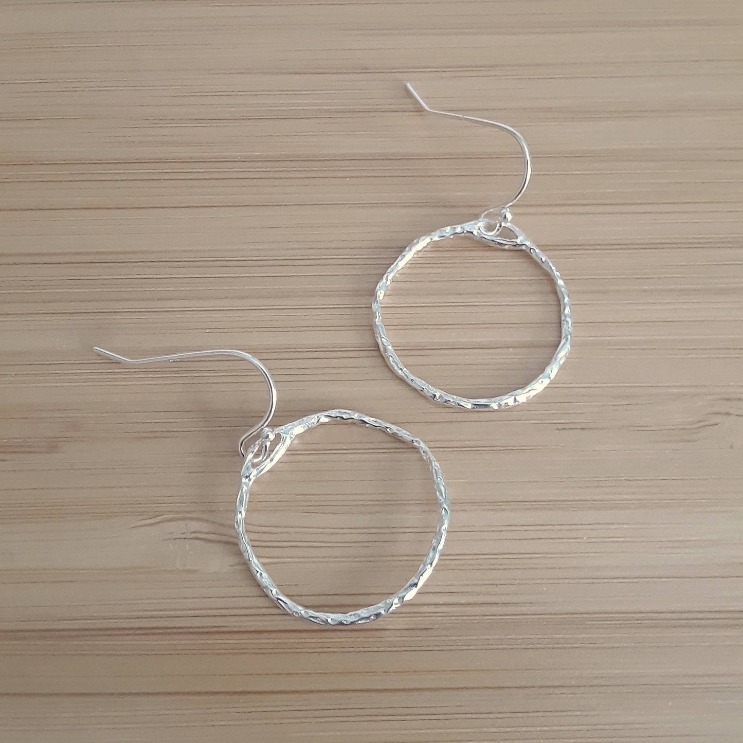 Heather hammered circle earrings