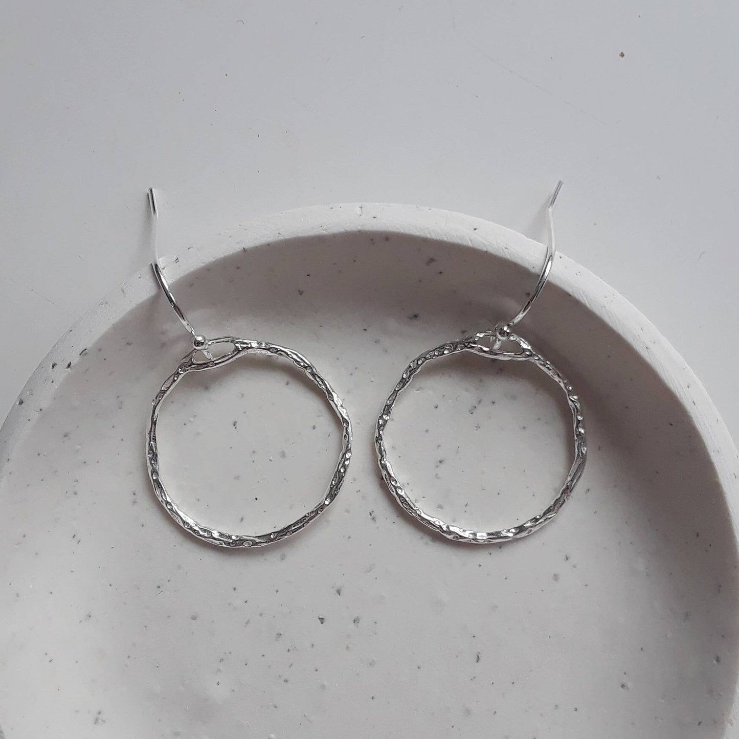 Heather hammered circle earrings