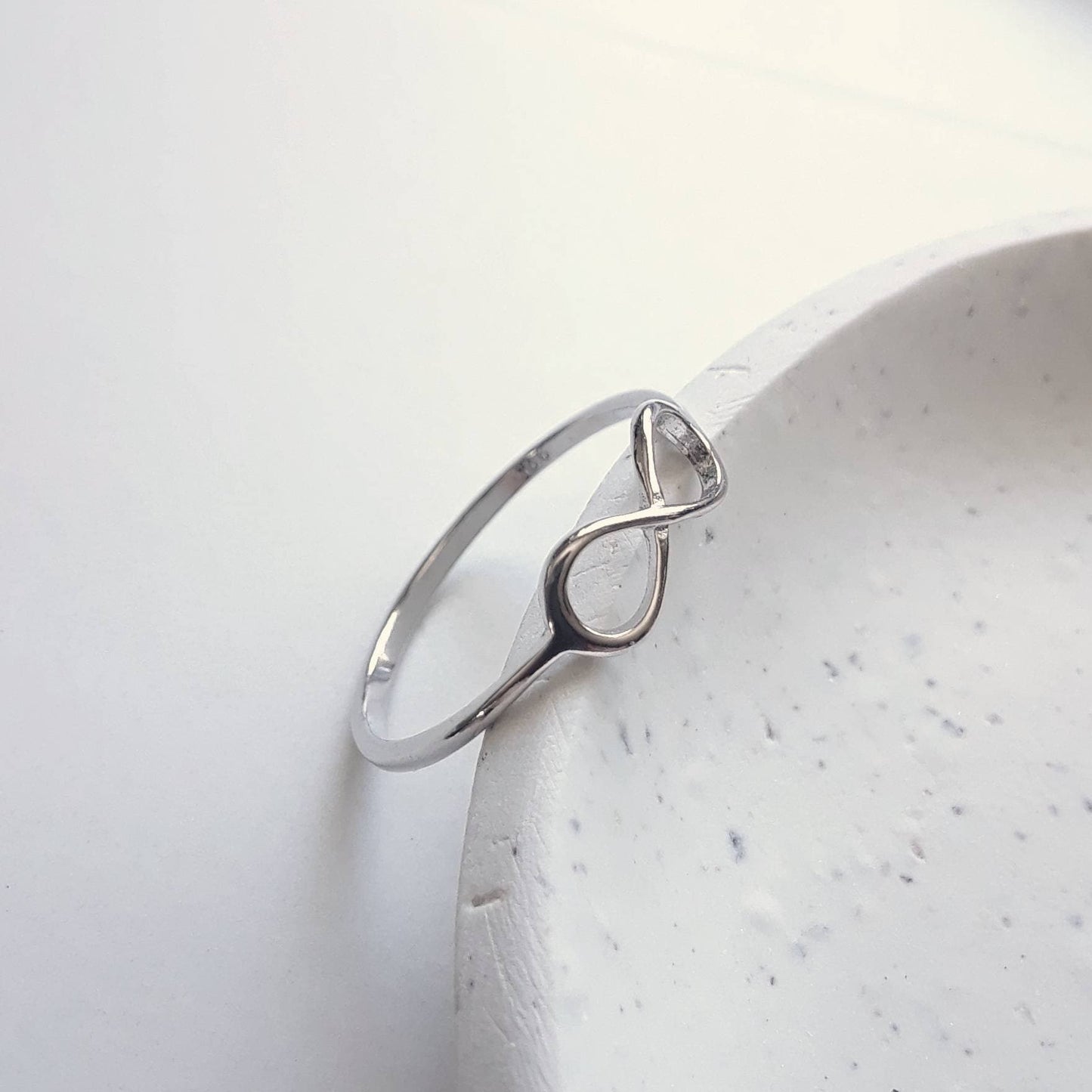 Sterling silver infinity ring, stacking rings for women, eternity ring, romantic jewelry, birthday gift, best friends, infinite symbol