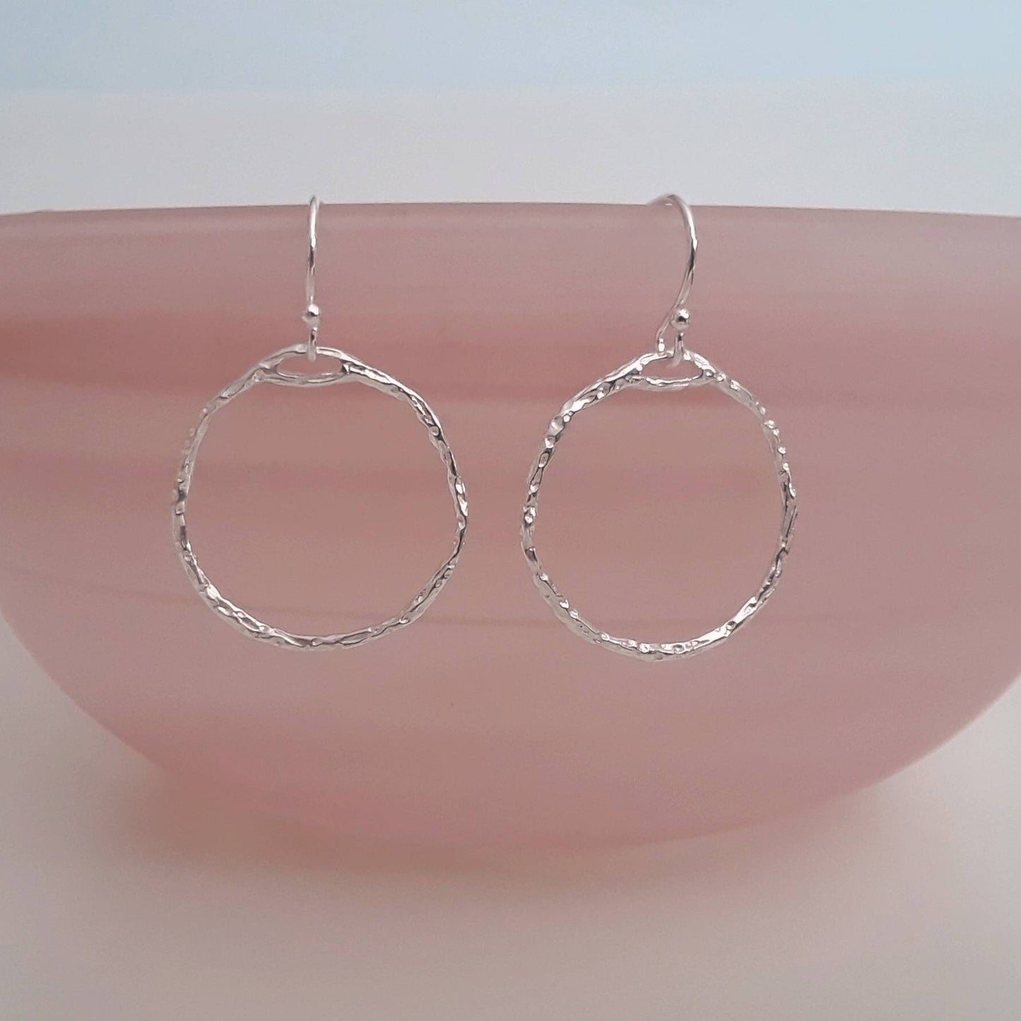 Heather hammered circle earrings