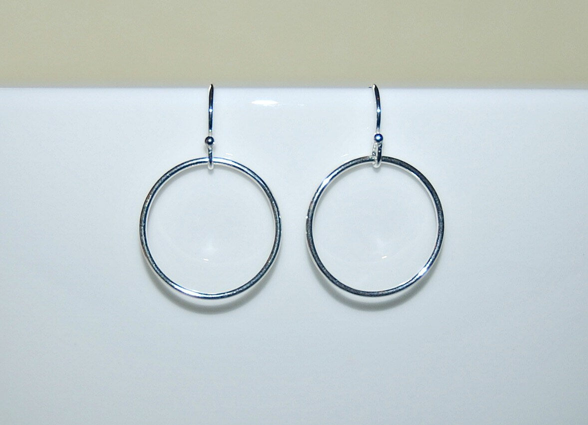 Mina silver circle earrings