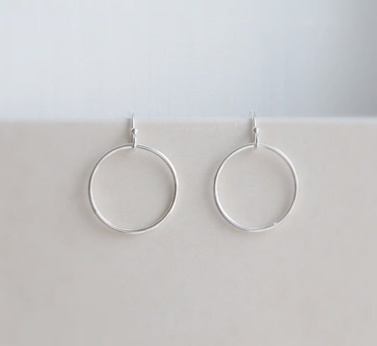 Mina silver circle earrings