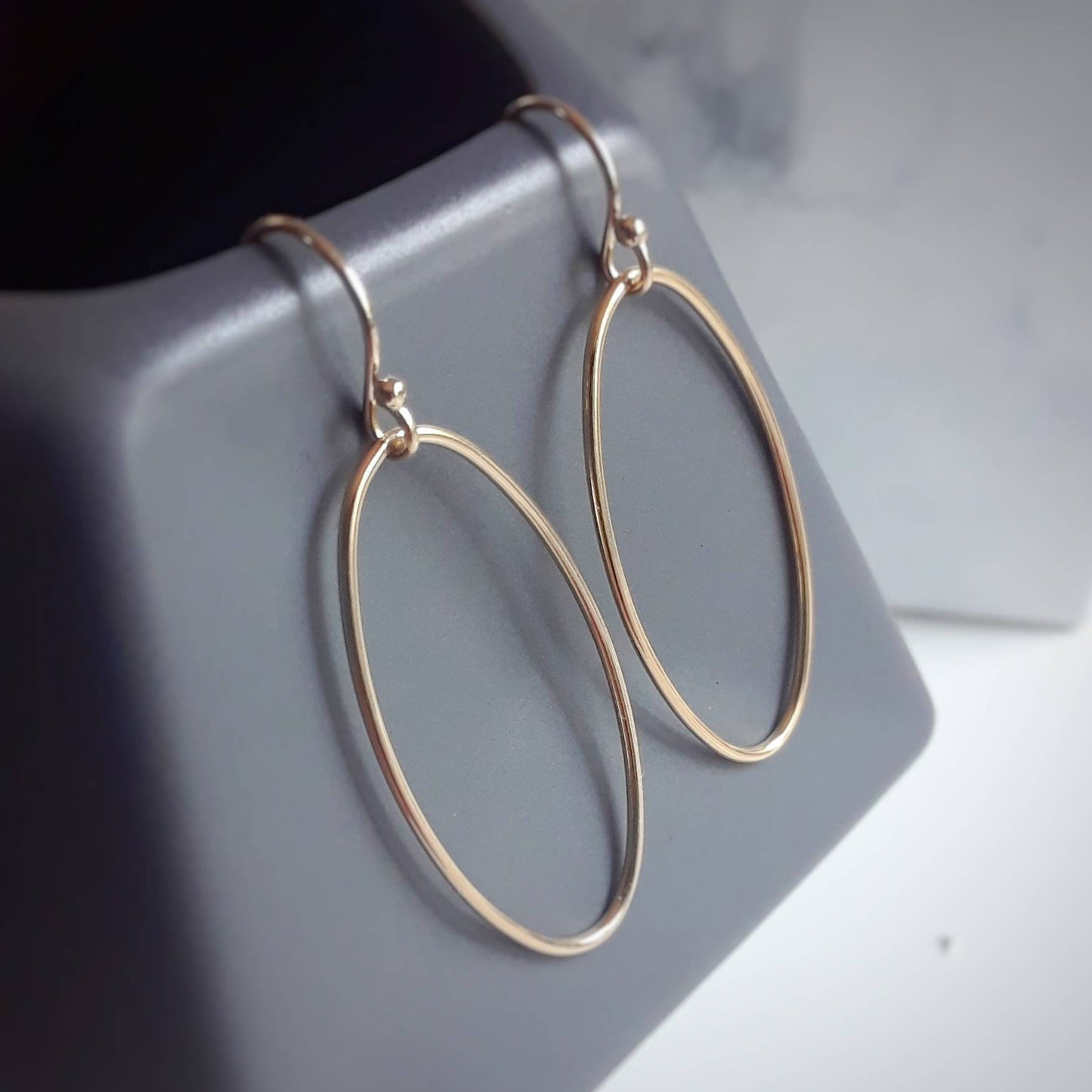 Petra gold oval hoop earrings