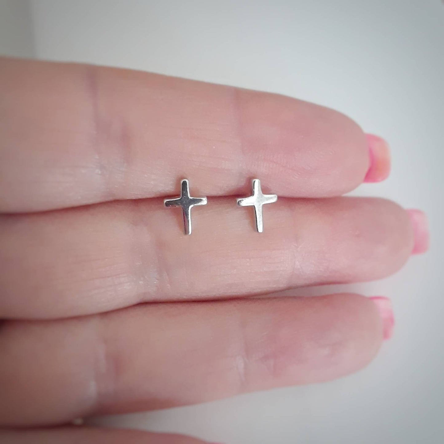 Magdalene cross stud earrings