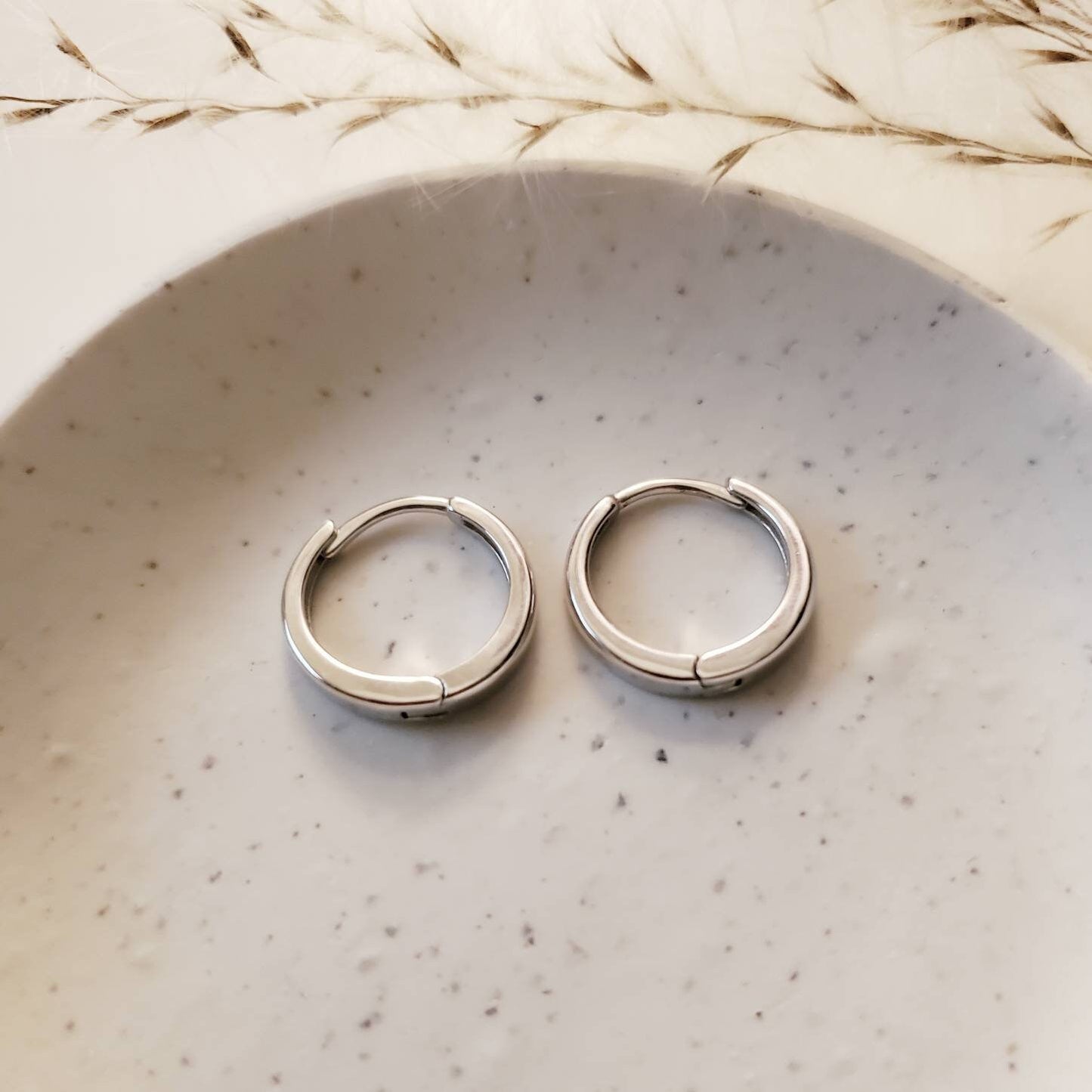 Sterling silver huggie hoop earrings, silver hoops, classic earrings, silver huggies, 4 sided hoops, minimalist hoops, silver earrings