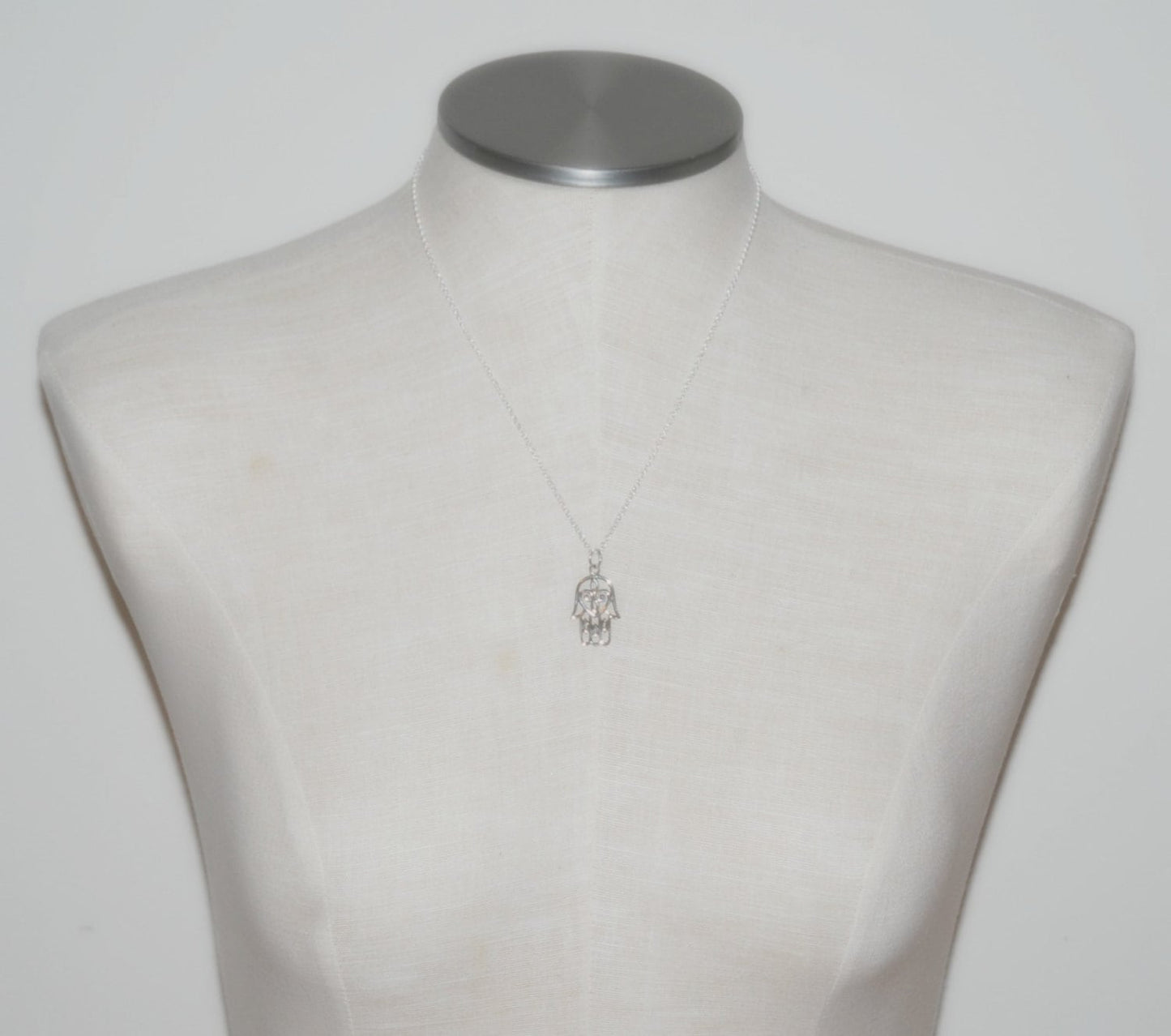 Sterling silver hamsa necklace, hand of fatima pendant, talisman necklace, yoga jewelry, protection necklace, hamsa hand pendant