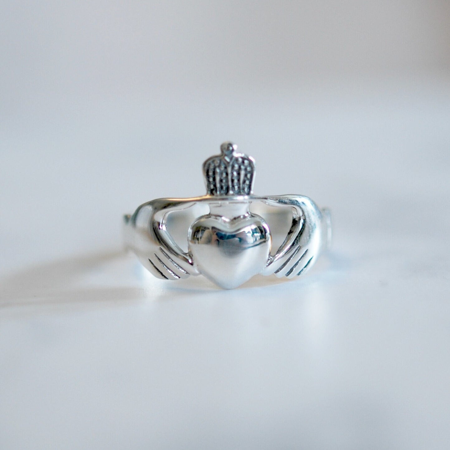 Sterling silver claddagh ring, rings for women, celtic ring, irish jewelry, heart and crown, love, friendship, loyalty, traditional claddagh