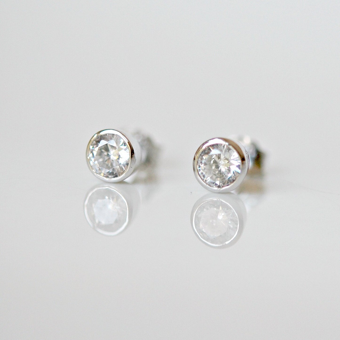 Marley cubic zirconia stud earrings - sterling silver